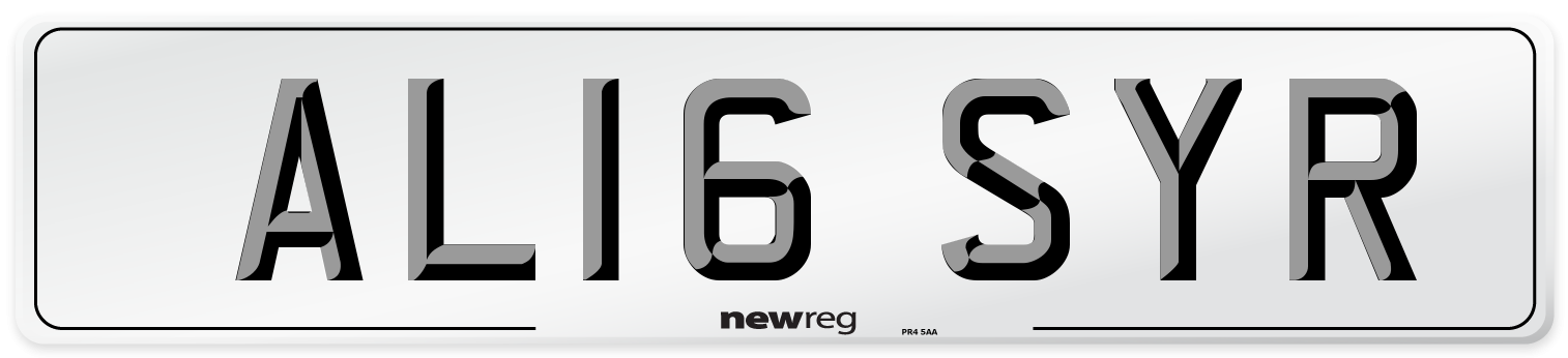AL16 SYR Number Plate from New Reg